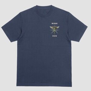MURSE CLUB CUSTOMIZED DTF T-SHIRT ON 100% COTTON BLANK. NAVY BLUE COLOR